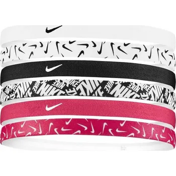 Sada čelenek NIKE Headbands 6-pack White-Pink-Black mix