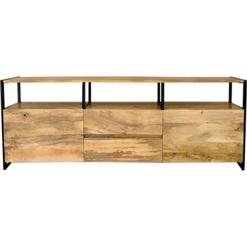 Televizní stolek TV stolek masiv kov a dřeva mango 160x60x45