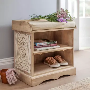 Botník Dřevěný botník 90x60x40 z masivu mango