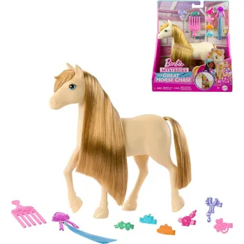 Panenka Mattel Barbie Mysteries HXJ36 kůň Tornado česací set s kadeřnickými doplňky