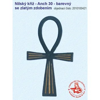 Nilský kříž - Anch 30 - barevný se zlatým zdobením - 2010100421