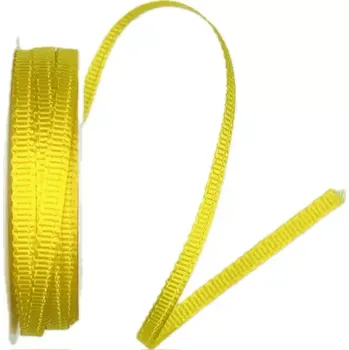 Stuha Stuha rypsová ELEGANCE YELLOW žlutá 6mm x 6m (3,50 Kč/m) (Stuha rypsová, tenká, žlutá, lesklá, oboustranná)