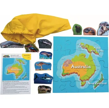 Puzzle Just Jigsaws 774 Austrálie a její zvířata dřevěné 16 dílů a 10 zvířat