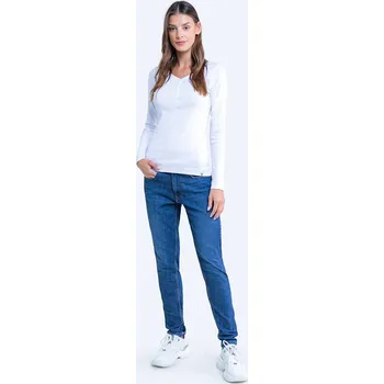 Dámské džíny Big Star Woman's Shirt_ss_slim Trousers 115541 Denim-449 Big Star modrá 1741335