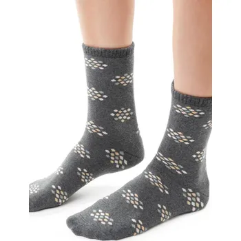 Pánské ponožky Dámské froté ponožky 123 MELANŽOVÁ TMAVĚ ŠEDÁ 35-37