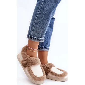 Dámské pantofle WJ1 Dámské pantofle s kožešinou béžové Sailey Boto hnědá 3088645