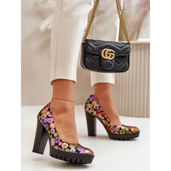 Dámské lodičky Kožené Lodičky Na Podpatku Maciejka Maciejka hnědá 3076632