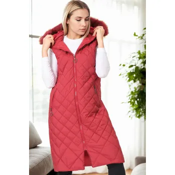 Pánská vesta Z6718 DEWBERRY WOMEN'S VEST-BURGUNDY-1 dewberry fuchsiová 3068756