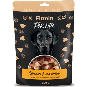 Pamlsek pro psa Fitmin For Life Kuřecí kroužky treska pamlsek pro psy 200 g