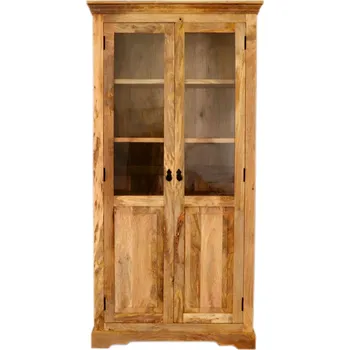 Obývací stěna Dřevěná vitrína z masivu mango 100x200x45