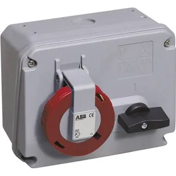 Elektrická zásuvka Průmyslový bezpečnostní zámek barva Červená, orientace těla: Horizontální spínatelný, IP67 Zásuvka, formát pólů: