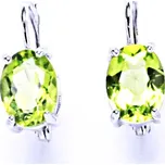 Stříbrné náušnice, přírodní olivín, náušnice ze stříbra, NK 1245