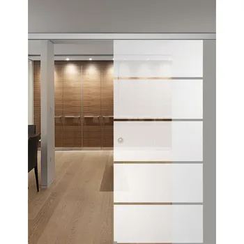 Interiérové dveře Celoskleněné posuvné dveře sada Sensita 15, posuvné kování stříbrná 920 mm