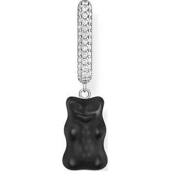 Náušnice Thomas Sabo CR727-052-11 Silver Single creole With Black midi version Gold Bear - 1 kus náušnice