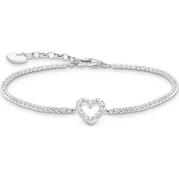 Náramek Thomas Sabo A2177-051-14-L19V tenisový náramek srdce s bílými kamínky