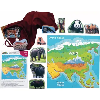 Puzzle Just Jigsaws 773 Asie a její zvířata dřevěné 16 dílů a 10 zvířat