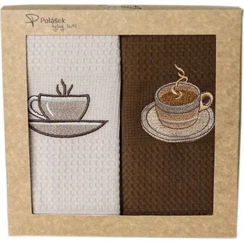 Utěrka Polášek Dárková sada vaflových vyšívaných utěrek Bavlna, 2 ks set 6