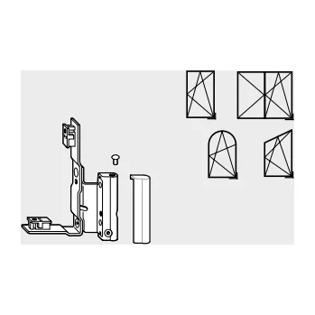 Příslušenství k oknu ROTO Křídlový závěs A, 12/20-13 s drážkou Pravý