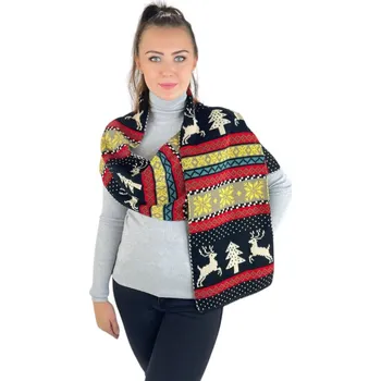Vánoční dámský šál - černý