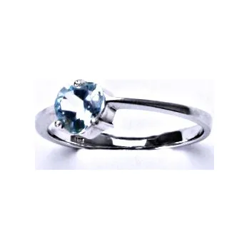 Prsten Stříbrný prsten, přírodní topaz sky, srdce,prstýnek ze stříbra, T 1362
