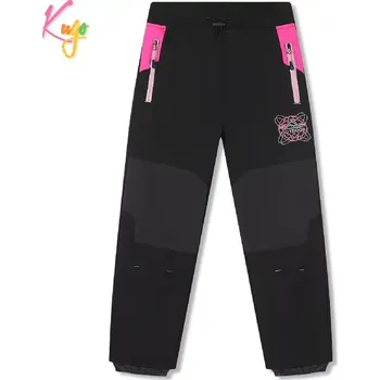 Dívčí oblečení Dívčí softshellové kalhoty zateplené Kugo HK5059 černé