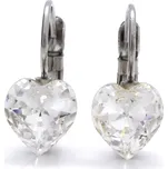 Ocelové náušnice srdce Swarovski čiré Michalina - Čirá