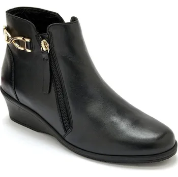 Dámské kozačky PÉDICONFORT Kotníkové kozačky s dvojitým zipem a klínovou podrážkou PÉDICONFORT černá 41