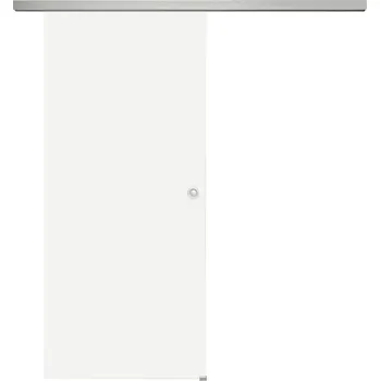 Interiérové dveře Celoskleněné posuvné dveře sada matné sklo, posuvné kování stříbrné 820 mm