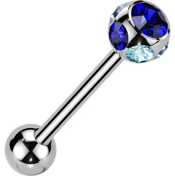 Piercing Šperky4U Piercing do jazyku - kulička zdobená kamínky - PJ01057-B