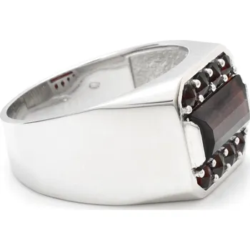 Prsten Stříbrný prsten český granát Relationship - 72, Rhodiování