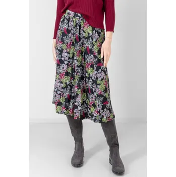 Dámská sukně Top Secret dámská midi sukně s květinovým vzorem černá Velikost: 38