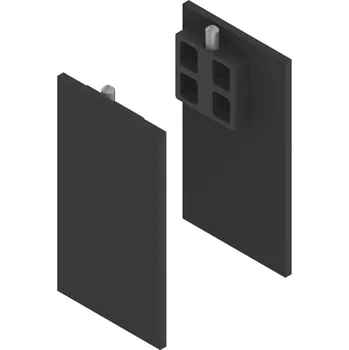 Dveřní kování Sada krytek pro kryt dřevo/sklo jednost. montáž na stěnu SOLIDO 80/HELM 73, černé matné