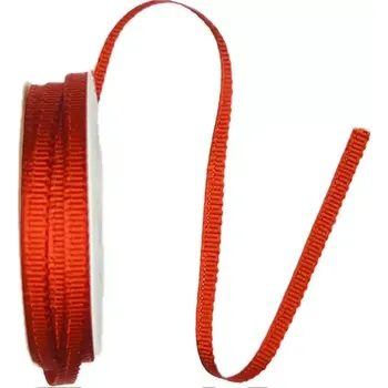 Stuha Stuha rypsová ELEGANCE RED červená 6mm x 6m (3,50 Kč/m) (Stuha rypsová, tenká, červená, lesklá, oboustranná)