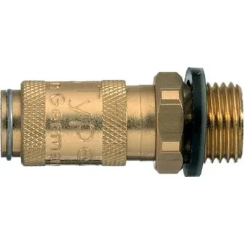 Pneumatická rychlospojka, Niklovaná mosaz, přípojka se závitem: M5 vnější Vnější závit 10mm Legris Profil konečníku,