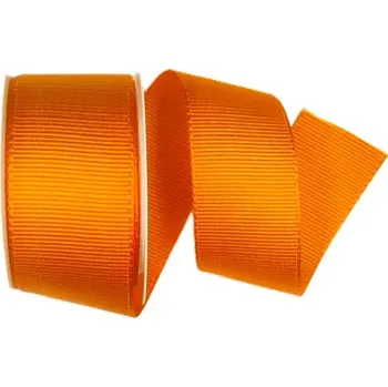 Stuha Stuha rypsová ELEGANCE ORANGE oranžová 40mm x 2m (11,- Kč/m) (Stuha rypsová, široká, oranžová, lesklá, oboustranná)