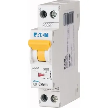 Proudový chránič MCB 1 plus N 25A, charakteristika: vypínací charakteristiky Typ C PLG4-C25/1N