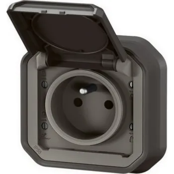 vypínač Legrand Plexo IP55 venkovní zásuvka 16A antracit komplet pro zapuštěnou montáž 069860L