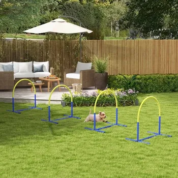 Agility set 4 oblouků pro psy | modrá + žlutá