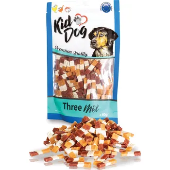 Pamlsek pro psa KIDDOG kuřecí a kachní masíčko s treskou 80 g (min. odběr 5 bal.)
