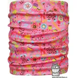 Flísový nákrčník Dráče Yetti - vzor 12 - růžová - kytičky