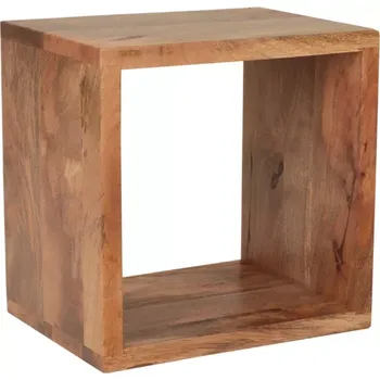 police furniture-nabytek.cz Čtvercová police na zeď z dřeva mango 40x40x30