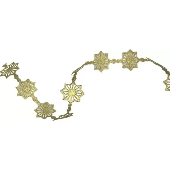 Stuha Stuha girlandová SNOWFLAKES GOLD II 25mm x 1m (20,-Kč/m) (uha girlandová, metalická, vysekávaná)