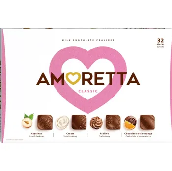 Bonboniéra Bonboniéra AMORETTA CLASSIC velká (Mieszko 32 pralinek / 4 druhy pralinek )