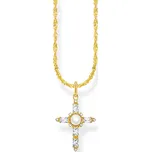 Thomas Sabo KE2296-445-14-L45V Gold-plated Necklace With Cross Pendant Cross Romance