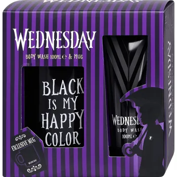 Kosmetická sada Wednesday Black Is My Happy Colour set s hrníčkem 100 ml