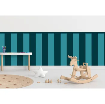 Tapeta Textilní samolepící tapeta - Obdélník - Modrozelená barva Kombinace, 80cm