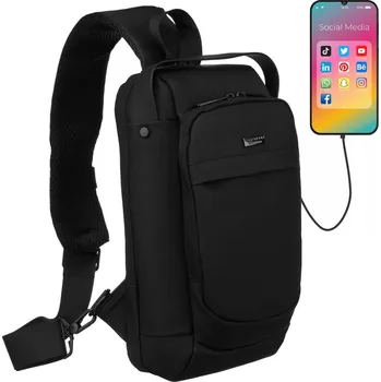 Sportovní batoh Unisex taška přes rameno s USB portem - Peterson