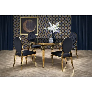 Halmar Kulatý jídelní stůl REGINALD 2 120 černý/zlatý