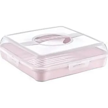 Dóza na potraviny Box PARTY-Enrico, 34,5x34,5x10,5cm, sev.růž., plast