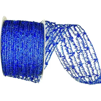 Stuha Ozdobné pletivo MOONLIGHT modré 8cm x 10m (9,90Kč/m) (Vánoční ozdobné pletivo modré, polypropylénové, lesklé)